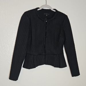 Dance & Marvel Elegant Black Ribbed Blazer